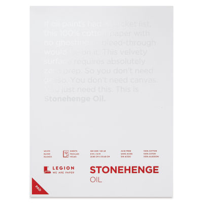 Legion Stonehenge Oil Paper Pad - 9" x 12", 12 Sheets