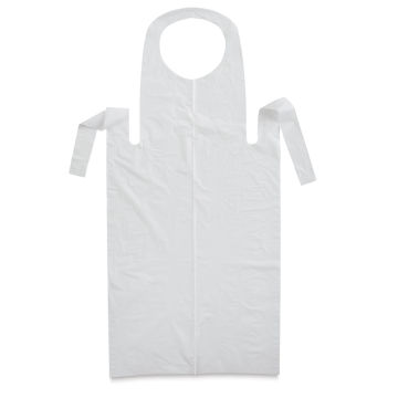 Children's Large Disposable Plastic Apron - Full view showing ties and neck opening 