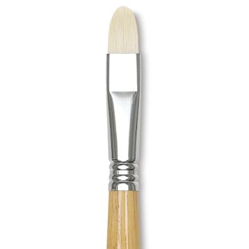 Open in modal - Escoda Clasico Chungking White Bristle Brush - Short Filbert, Long Handle, Size 12