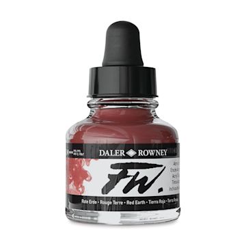 Open in modal - Daler-Rowney FW Acrylic Water-Resistant Artists Ink - 1 oz, Red Earth