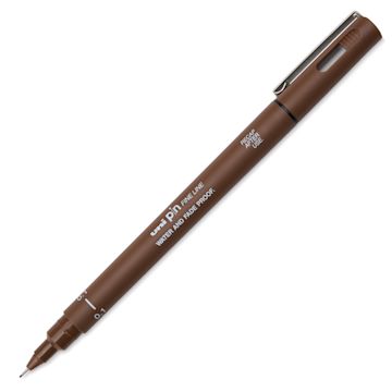Open in modal - Uni Pin Fine Liner Pen - 0.1 mm,  Sepia, cap off