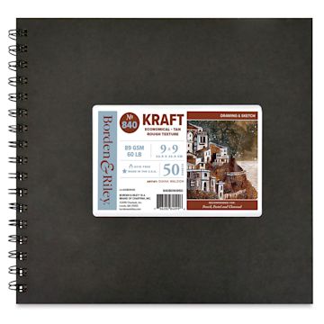 Open in modal - Borden & Riley #840 Kraft Paper Sketchbook - 9" x 9", front cover