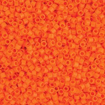 Open in modal - John Bead Miyuki Delica Glass Beads - Orange, Glossy (Close-up of beads)