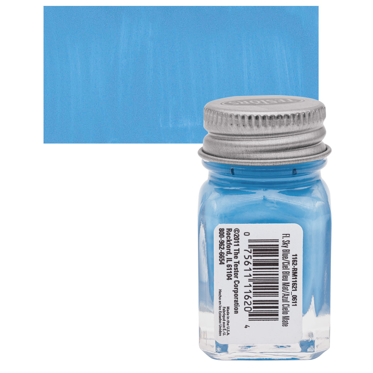 Testors Enamel Paint - Flat Blue, 1/4 oz bottle