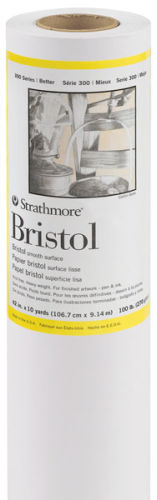 Strathmore 300 Series Bristol Roll - 42'' x 10 yds, Smooth