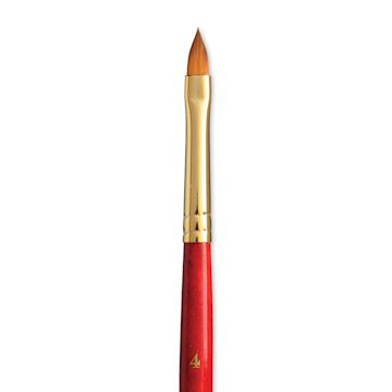 Open in modal - Princeton Heritage Sable Brush - Cat’s Tongue, Short Handle, Size 4 close up