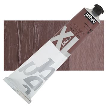 Open in modal - Pebeo XL Studio Oil Paint - Red Grey, 200 ml, tube and swatch