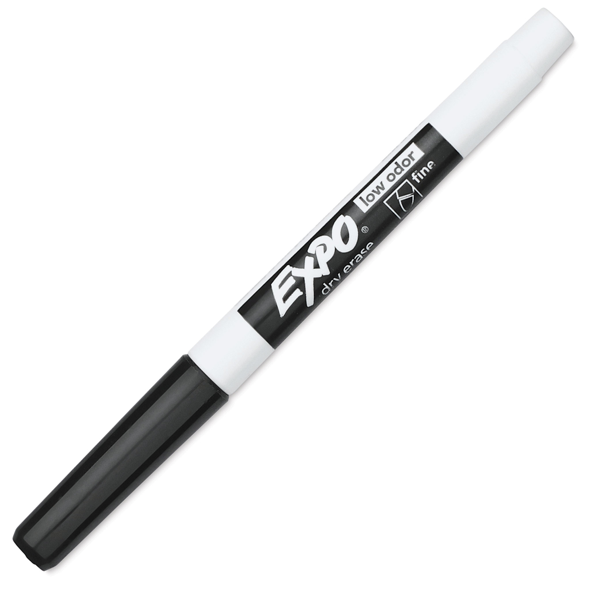 Expo Dry Erase Low Odor Markers - Fine Tip, Black, Set of 36