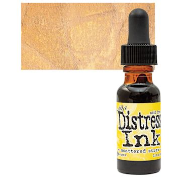 Open in modal - Ranger Distress Ink Pad Re-Inker - Scattered Straw bottle and swatch