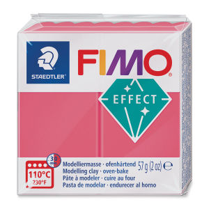 Fimo Translucent Effect Polymer Clay - 2 oz, Translucent Red