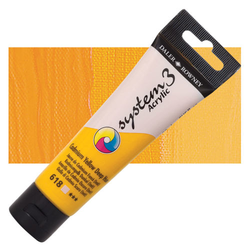 Cadmium Yellow 2oz (59ml) Acrylic Paint Tube