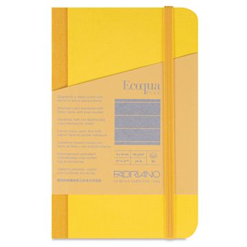 Open in modal - Fabriano Ecoqua Plus Fabric-Bound Notebook - Yellow, 3-1/2" x 5-1/2", Lined, front cover