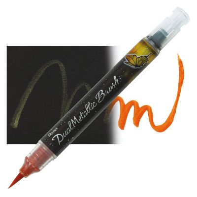 Pentel Arts Dual Metallic Brush Pen - Orange/Metallic Yellow