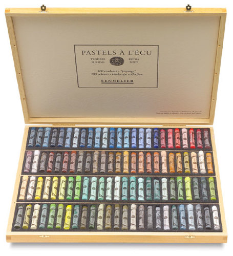 Sennelier Soft Pastels - Set of 100, Landscape Colors, Wood Box