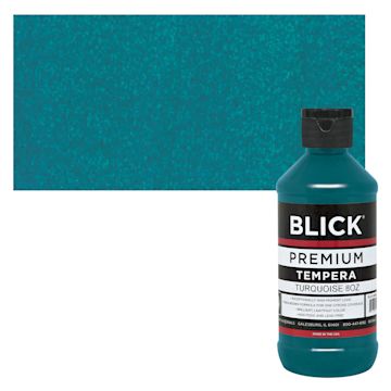 Open in modal - Blick Premium Grade Tempera - Turquoise, 8 oz bottle and swatch