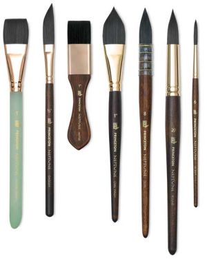 Princeton Neptune Series 4750 Synthetic Squirrel Brushes, View of assorted brushes 