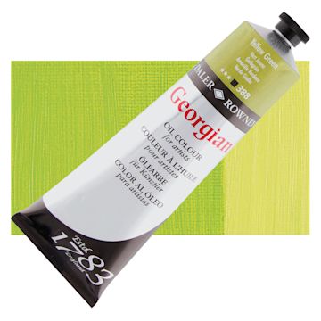 Open in modal - Daler-Rowney Georgian Oil Color - Yellow Green, 225 ml tube and swatch