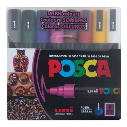 Basic Color Posca PC-5M Paint Markers - 8 Piece Set