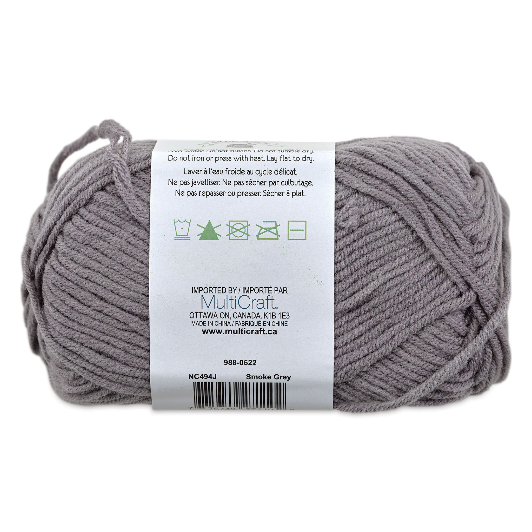 Needle Crafters Milk Cotton Yarn - Smoke Grey, 87 yds