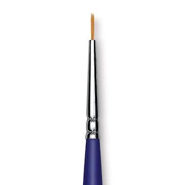 Open in modal - Blick Scholastic Golden Taklon Brush - Round, Long Handle, 2/0 close up