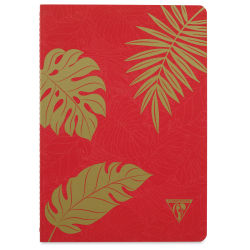 Clairefontaine Neo Deco Notebook - Leaves, Red, 96 Pages, 6" x 8-1/4" (front)