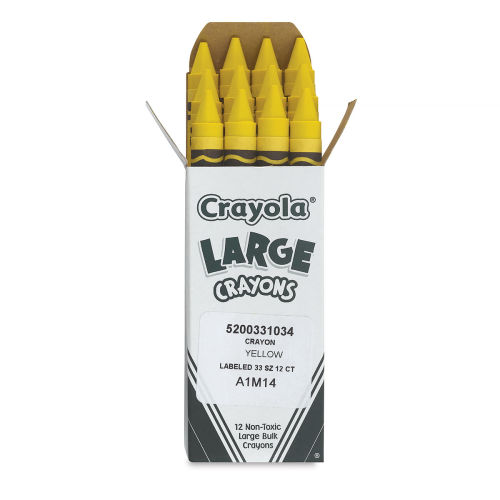Crayola Large Crayons, Black, 12/Box
