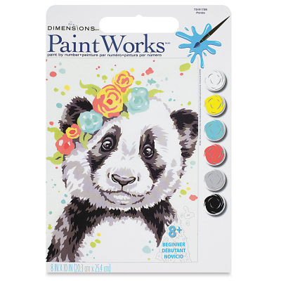 Paintworks Panda 8" x 10" Paint by Number Kit, In Package