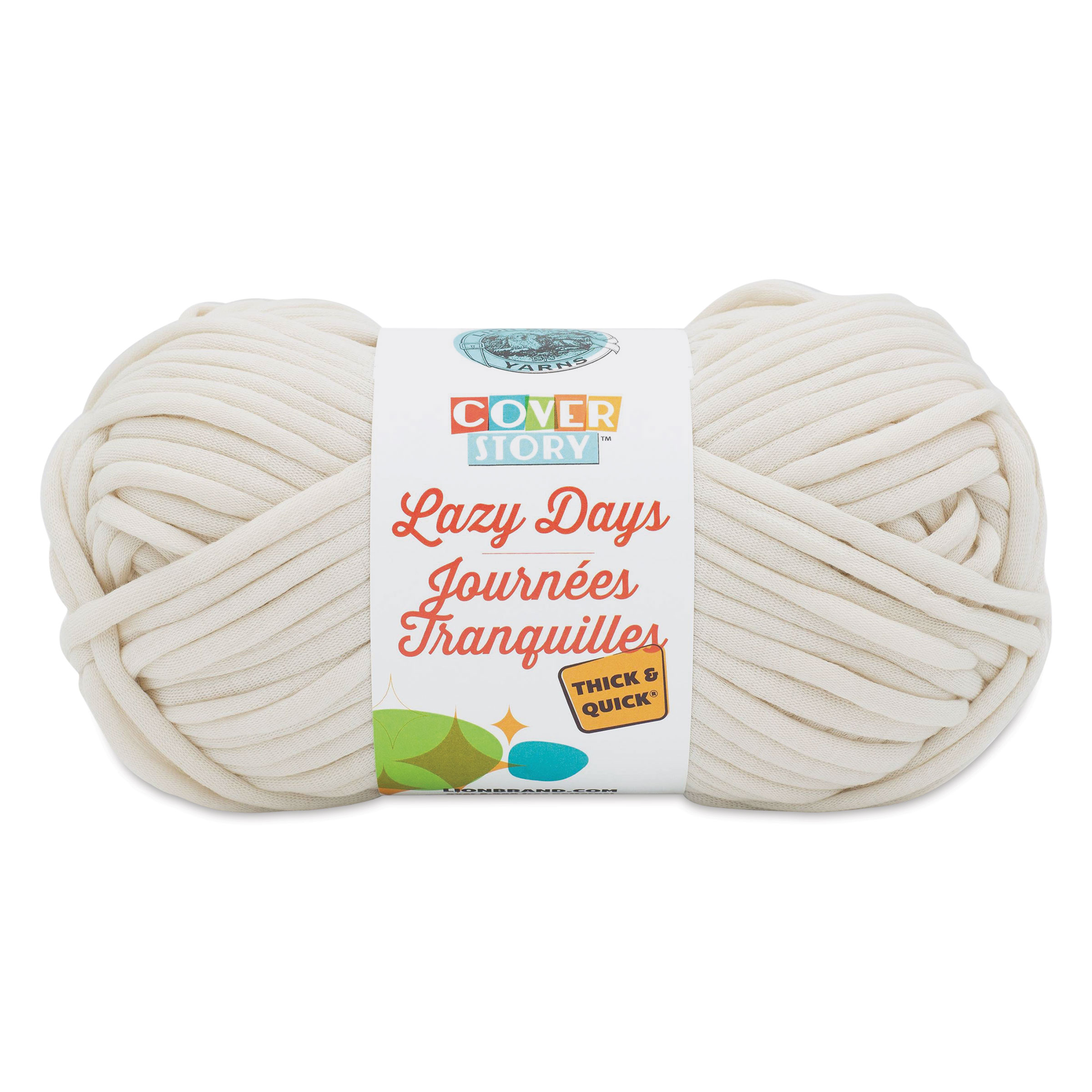 Lion Brand Cover Story Lazy Days Thick & Quick Yarn - Cream, 125 Yards