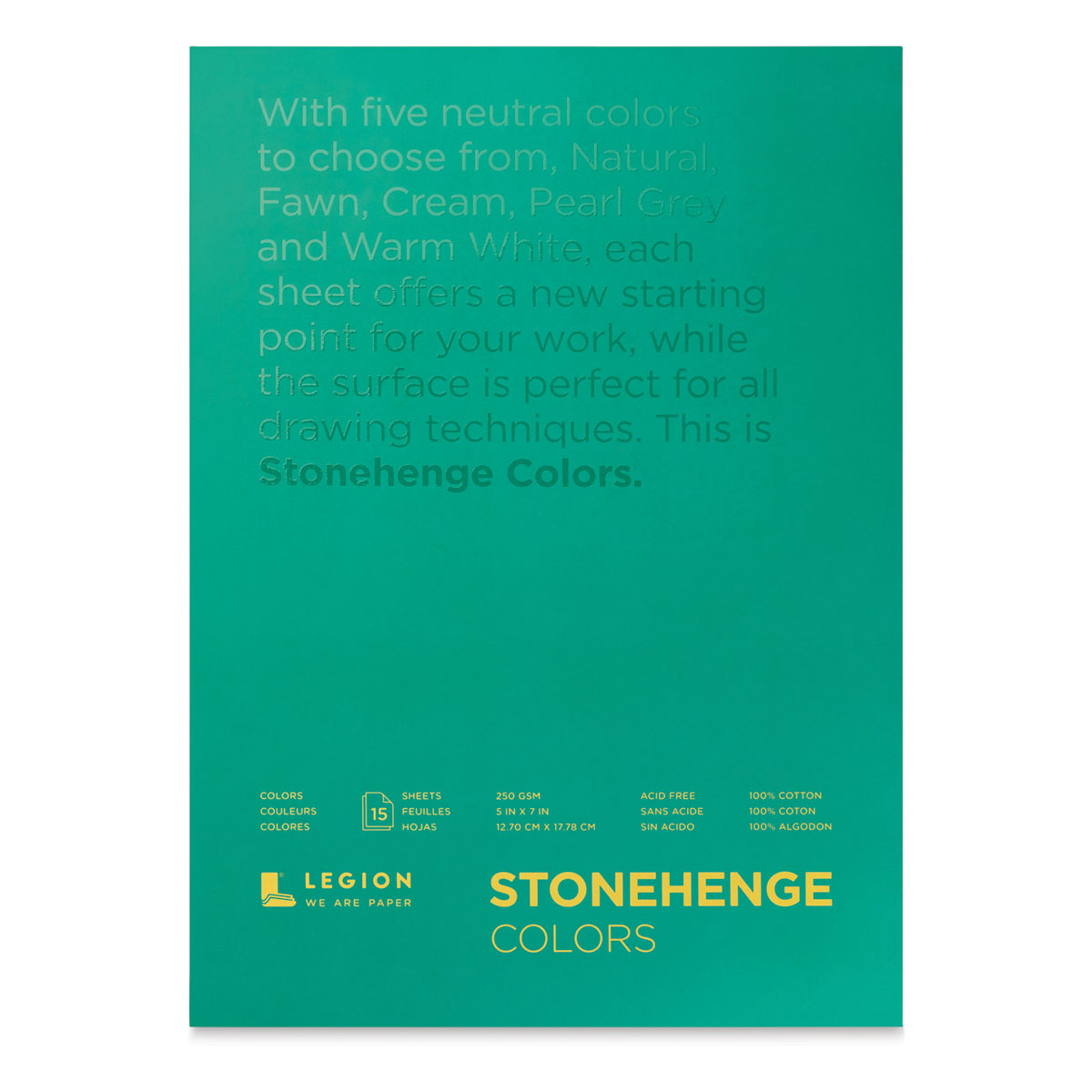 Legion Stonehenge Drawing Paper Pad - 18 inch x 24 inch, White, 15 Sheets