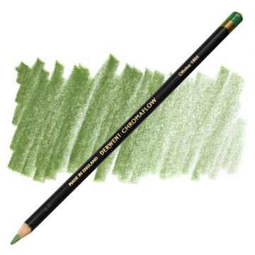 Open in modal - Derwent Chromaflow Colored Pencil - Olivine, swatch and pencil