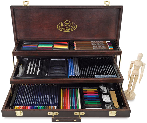 ARTISTS 134 PIECE SKETCH AND DRAW DELUXE ART SET BY ROYAL & LANGNICKEL 
