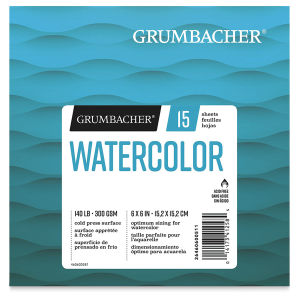 Grumbacher Watercolor Fold Over Pad - 6" x 6", 15 Sheets