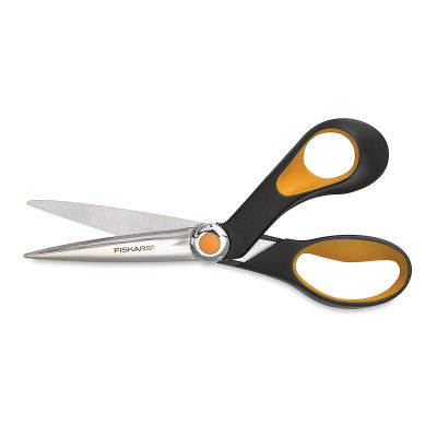 Fiskars Premier 8" Razor Edge Scissors - shown horizontally slightly open to show blades