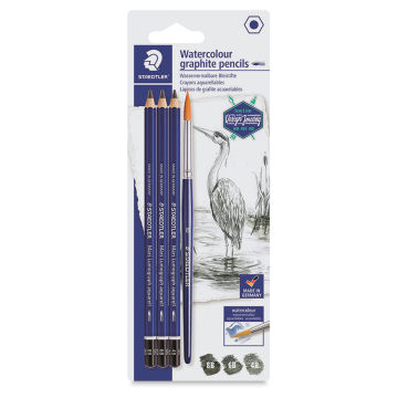 Staedtler Mars Lumograph Aquarell Pencil Set - Front of blister package showing pencils