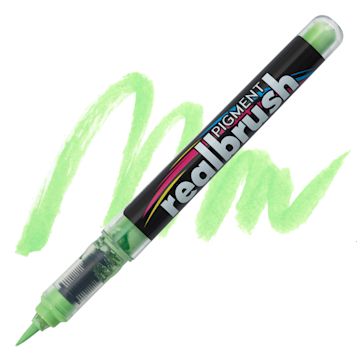Open in modal - Karin Realbrush Pigment Marker - Pastel Light Green, swatch and marker