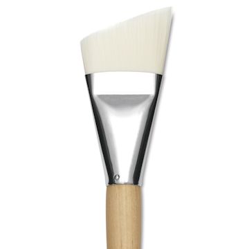 Open in modal - Silver Brush Silver Jumbo Stiff White Synthetic Brush - Angle, Mid-Handle, Size 40, close-up