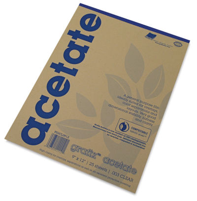 Grafix Clear Acetate Pads - 9" x 12" pad shown at angle