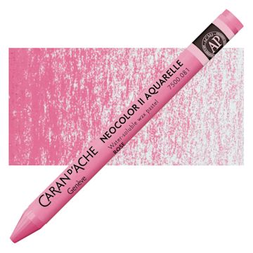 Open in modal - Caran d'Ache Neocolor II Aquarelle Artists' Pastel - Pink pastel and swatch