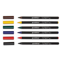 Edding 4200 Series Porcelain Brush Pens - Set of 6, Family (Pens with caps off)E