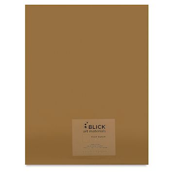 Open in modal - Blick Cards and Envelopes - Text Paper, Antique Gold, 8-1/2" x 11", Pkg of 10 Sheets, front of packaging