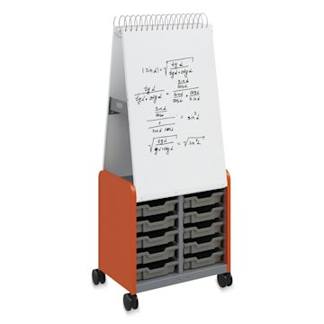 Open in modal - Smith Systems Cascade Spiral Noteboard Unit - Orange, 3" Totes, No Doors