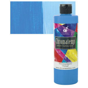 Chroma Chromatemp Artists' Tempera Paint - Fluorescent Blue, Pint