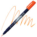 Tombow Fudenosuke Brush Pen - Orange, Hard Tip