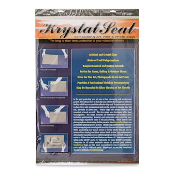 Open in modal - Krystal Seal Self-Sealing Art, Print, and Photo Bag Pack - 22" x 30", Pkg of 25