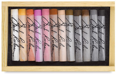 Yarka Pastel Sets - Portrait Colors set of 12 shown in open wooden box