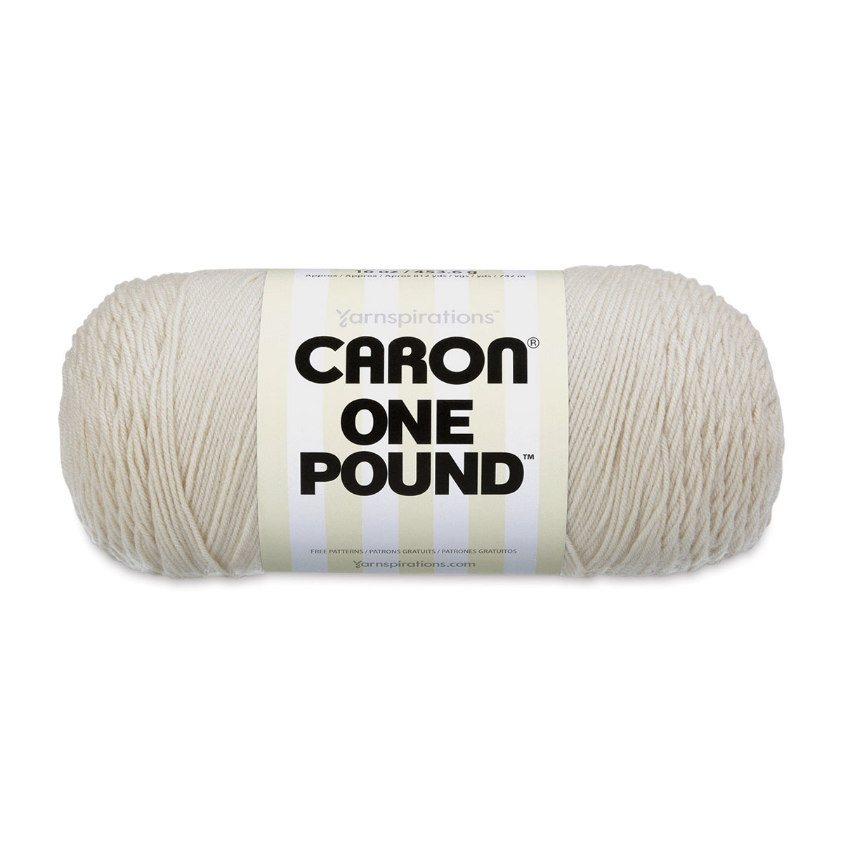 Caron One Pound Solids Yarn - (4) Medium Worsted Gauge 100% Acrylic - 6 oz - Off White - for Crochet Knitting & Crafting