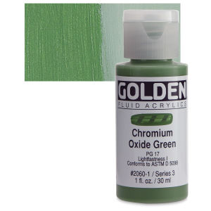 Golden Fluid Acrylics - Chromium Oxide Green, 1 oz bottle