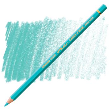 Open in modal - Caran d'Ache Pablo Colored Pencil - Turquoise Green pencil and swatch