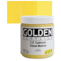 Golden Heavy Body Artist Acrylics - Cadmium Yellow Medium, 8 oz Jar
