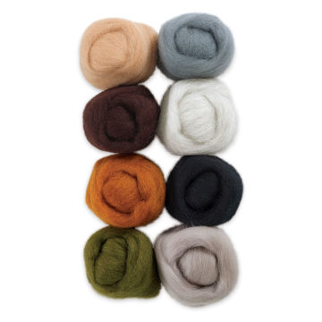 Wistyria Editions 100% Wool Roving - Rustic, Pkg of 8